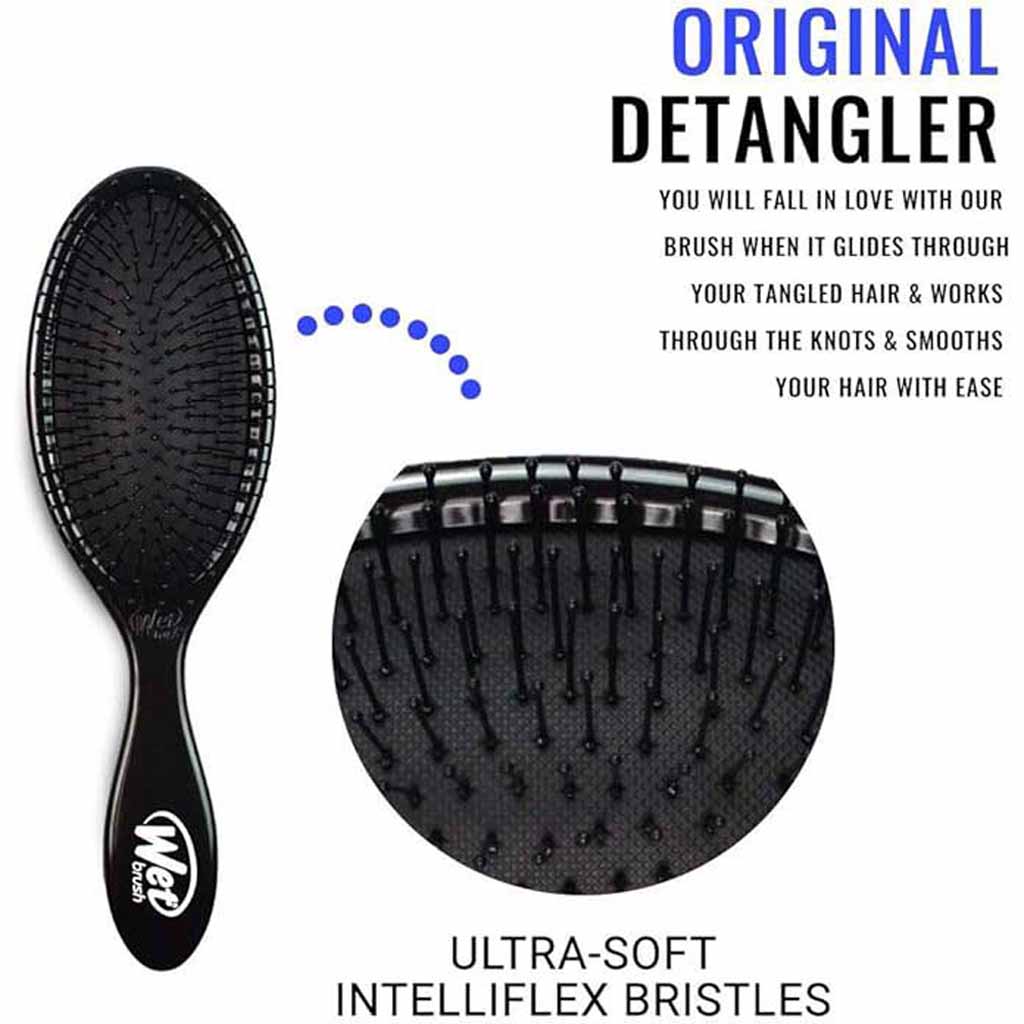 Wet Brush, Original detangler hair brush classic black, Gentle brush for tangle-free smooth hair
