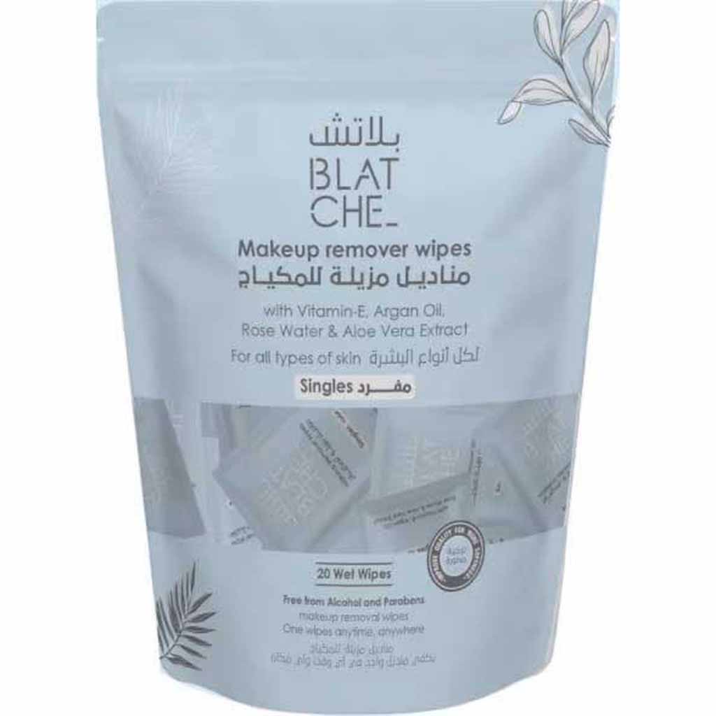 Blatche, Make Up Remover Wipes Single Pack, Gentle wet wipes for effective makeup removal, 20 wipes