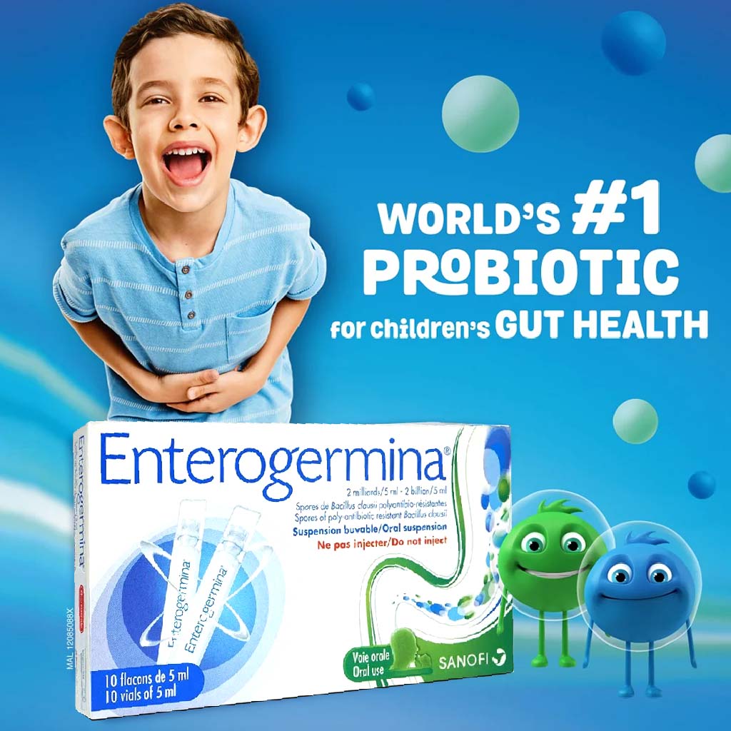 Enterogermina, Oral Suspension, Probiotic for digestive health and immune support, 5 ml