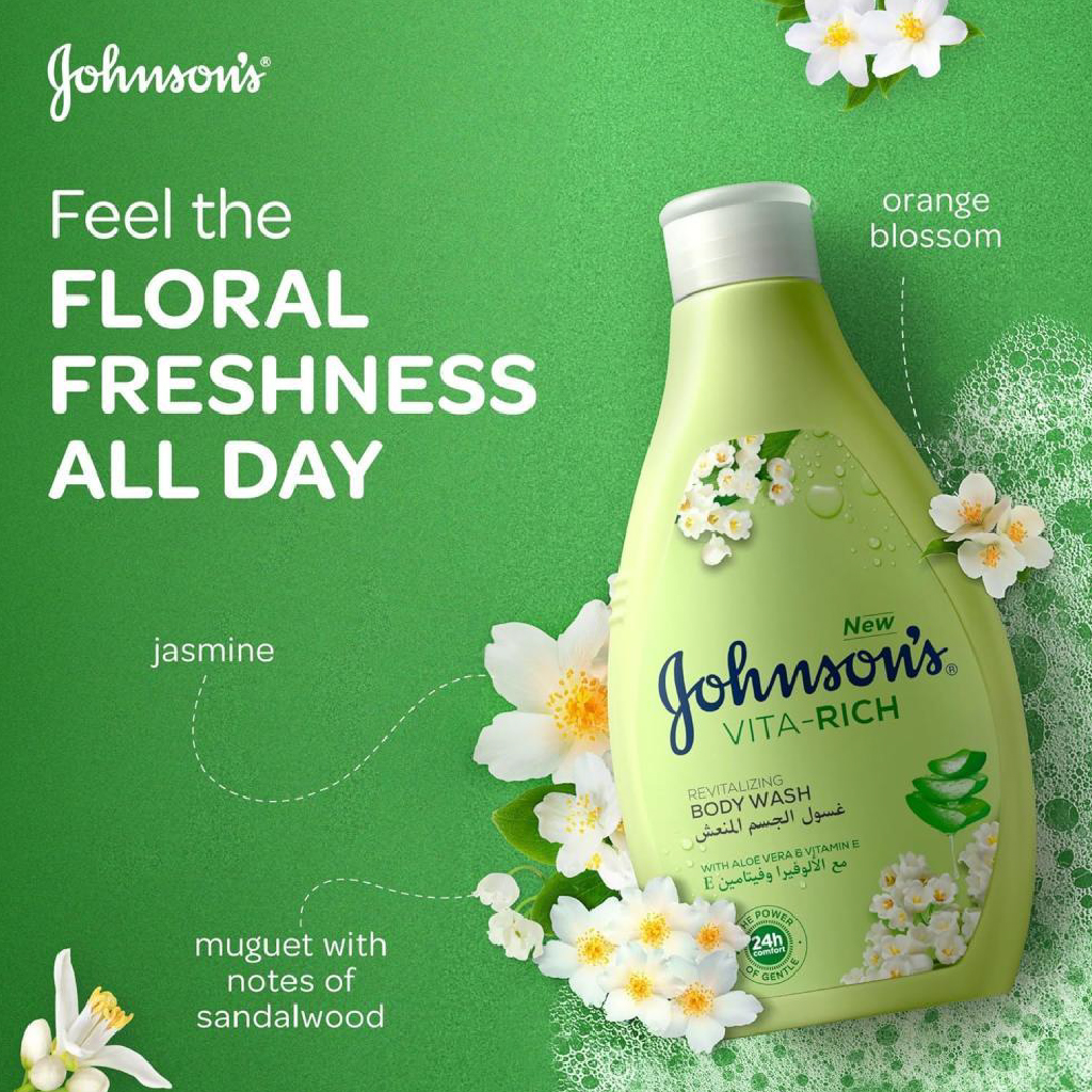 Johnson’s, Vita-Rich Body Wash, Revitalizing body wash with nourishing vitamins, 400 ml
