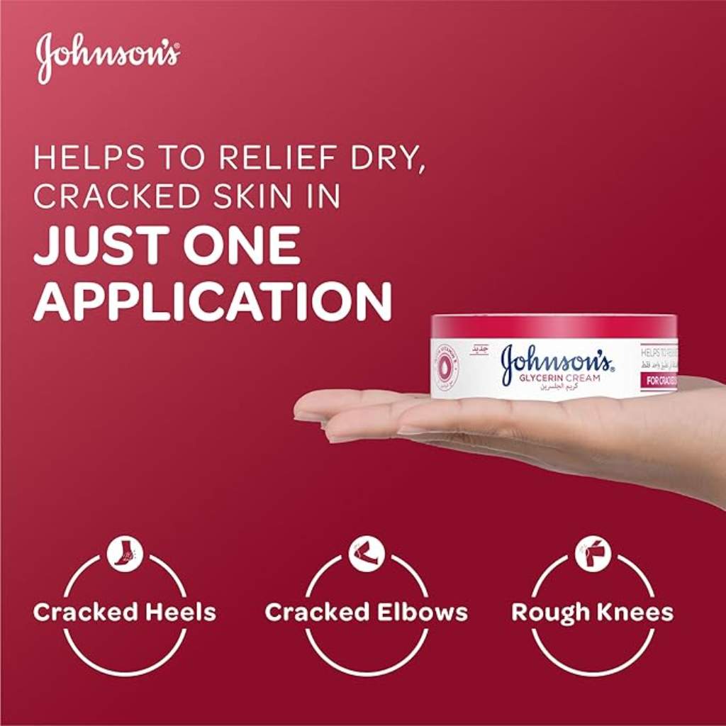 Johnson's, Glycerin Cream, Moisturizing cream for soft hydrated skin, 100ml