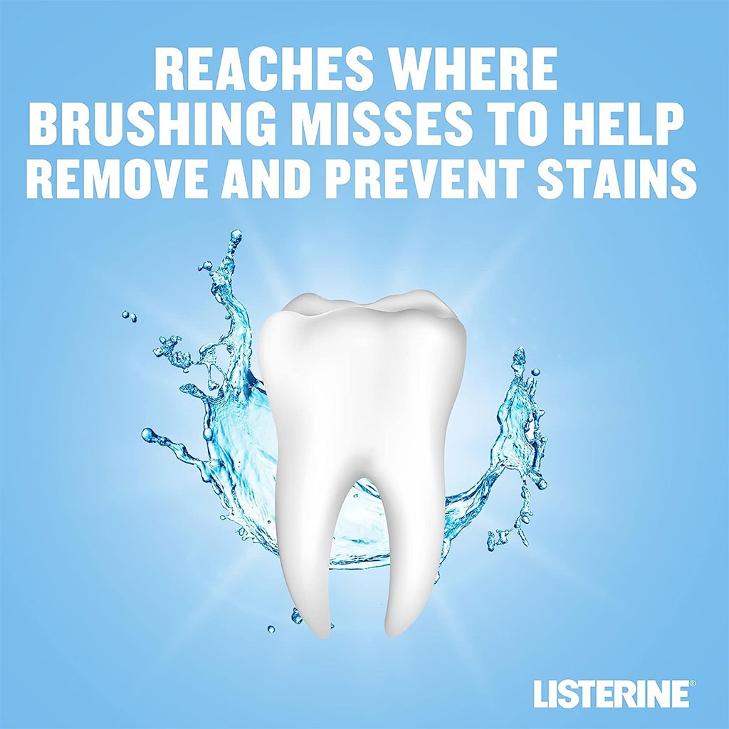ليستيرين، غسول فم خالي من الكحول لتبييض الأسنان، أدفانسد وايت ماوثواش سبيرمينت فليفور