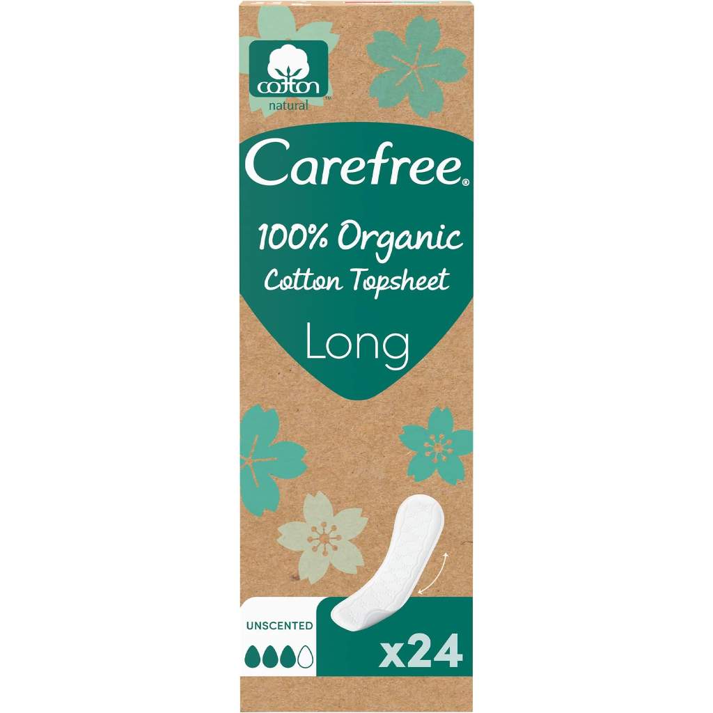 Carefree, Organic cotton long sanitary pads, Breathable organic cotton pads for daily freshness