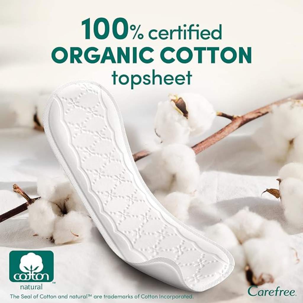 Carefree, Organic cotton long sanitary pads, Breathable organic cotton pads for daily freshness