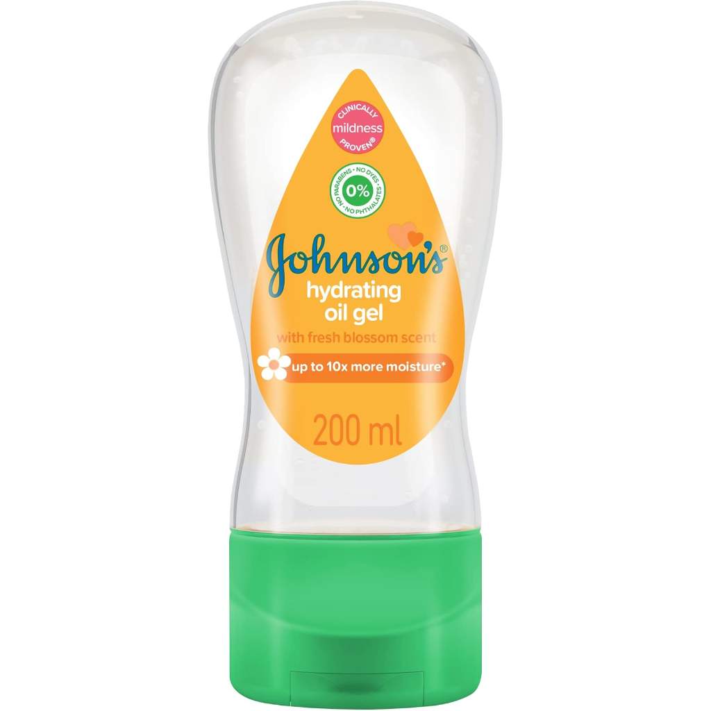 Johnson’s, Baby Oil Gel Blossom, Nourishing baby oil gel for soft skin, 200 ml × 2 pcs (30% off)