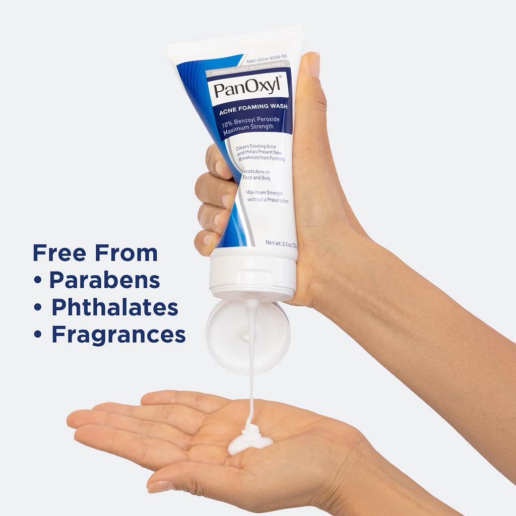 PanOxyl, Acne Foaming Face and Body Wash, 10% benzoyl peroxide acne treatment wash, 156g