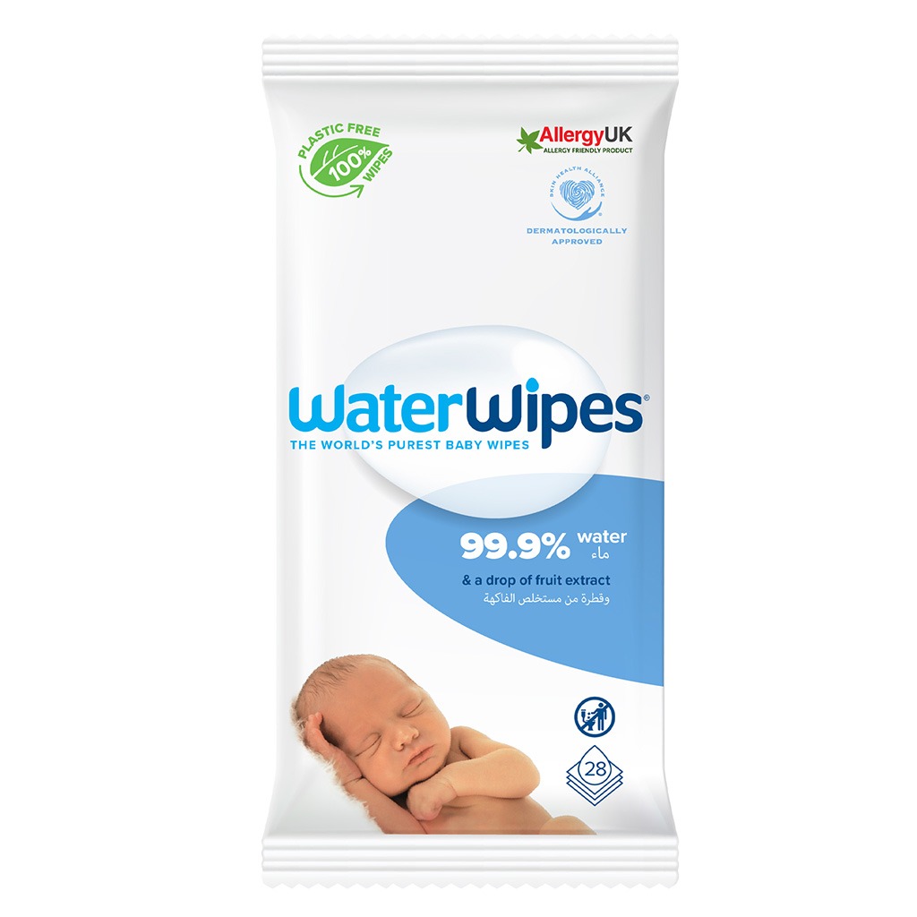 Waterwipes, Original Plastic Free Wipes, Gentle cleansing wipes with biodegradable formula, 28 wipes