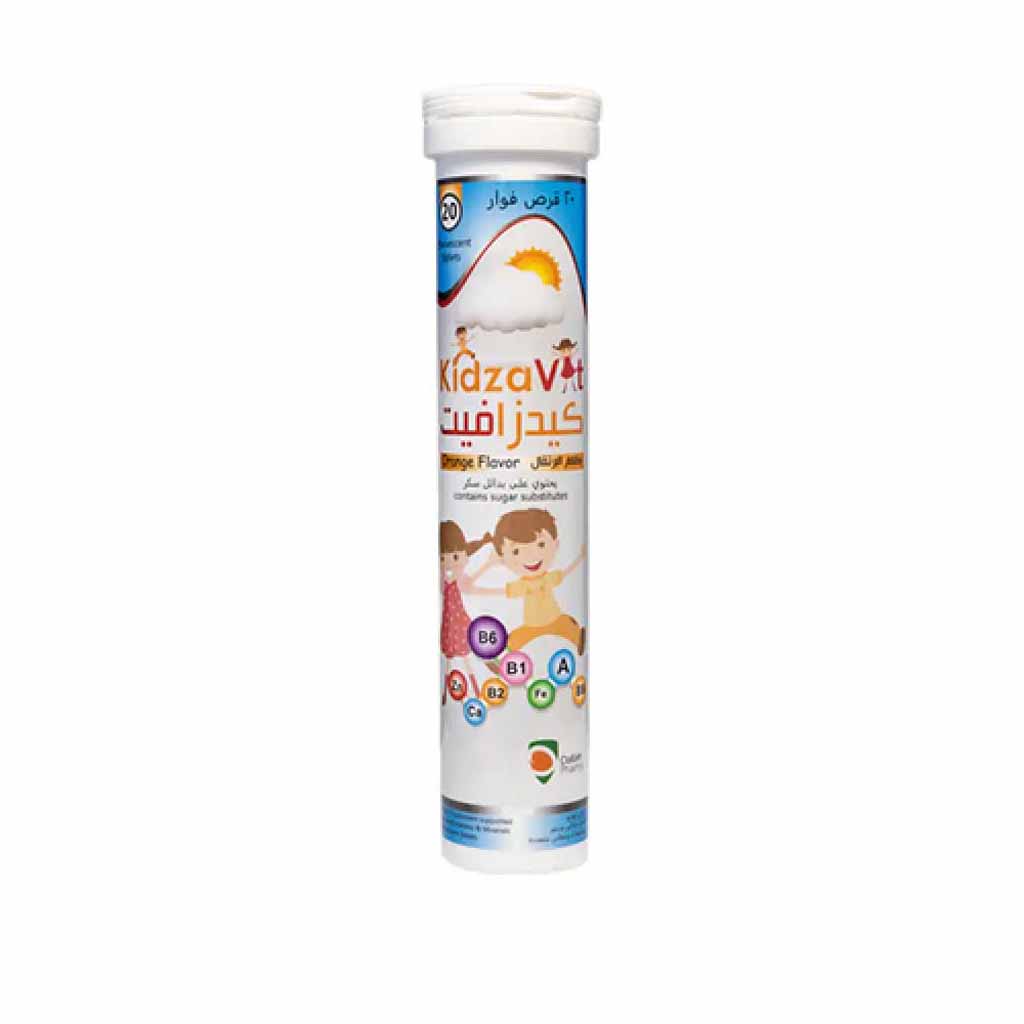 Kidzavit, Effervescent Nutritional Supplement, Supports children's health with vitamins and minerals, 20 tablets