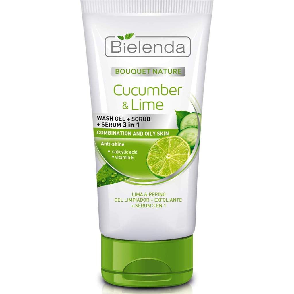 Bielenda, Cucumber and Lime 3-In-1 Face Wash, Cleansing face wash with cucumber and lime, 150g