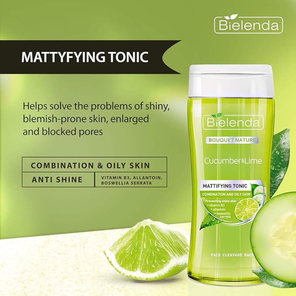 Bielenda, Cucumber and Lime Toner, Refreshing toner with cucumber and lime extracts, 200ml