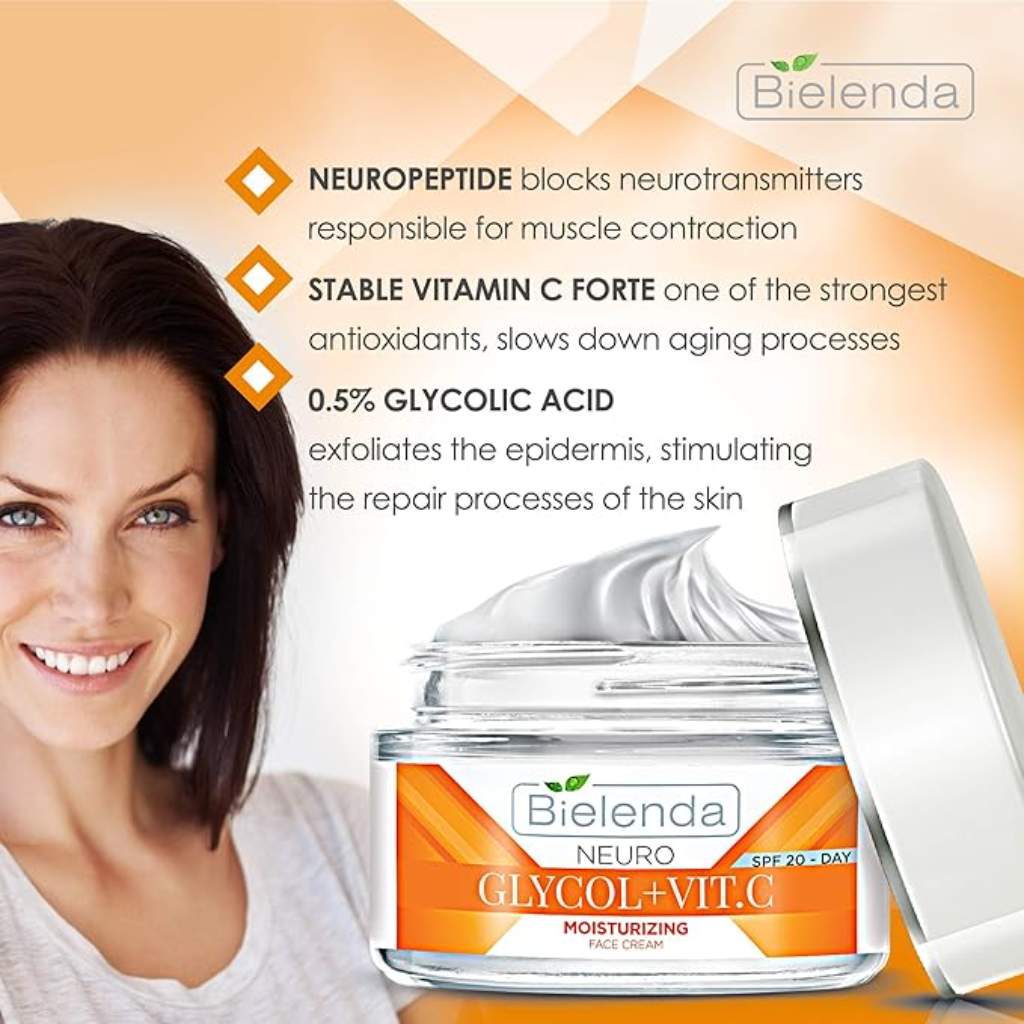 Bielenda Neuro Glicol + Vitamin C Moisturizing Face Cream Day SPF 20 50ml
