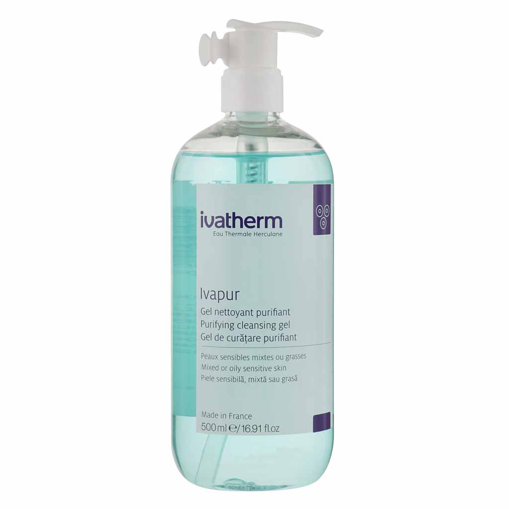 Ivatherm, Evapur Cleansing Gel, Gentle cleansing gel for sensitive skin, 500 ml