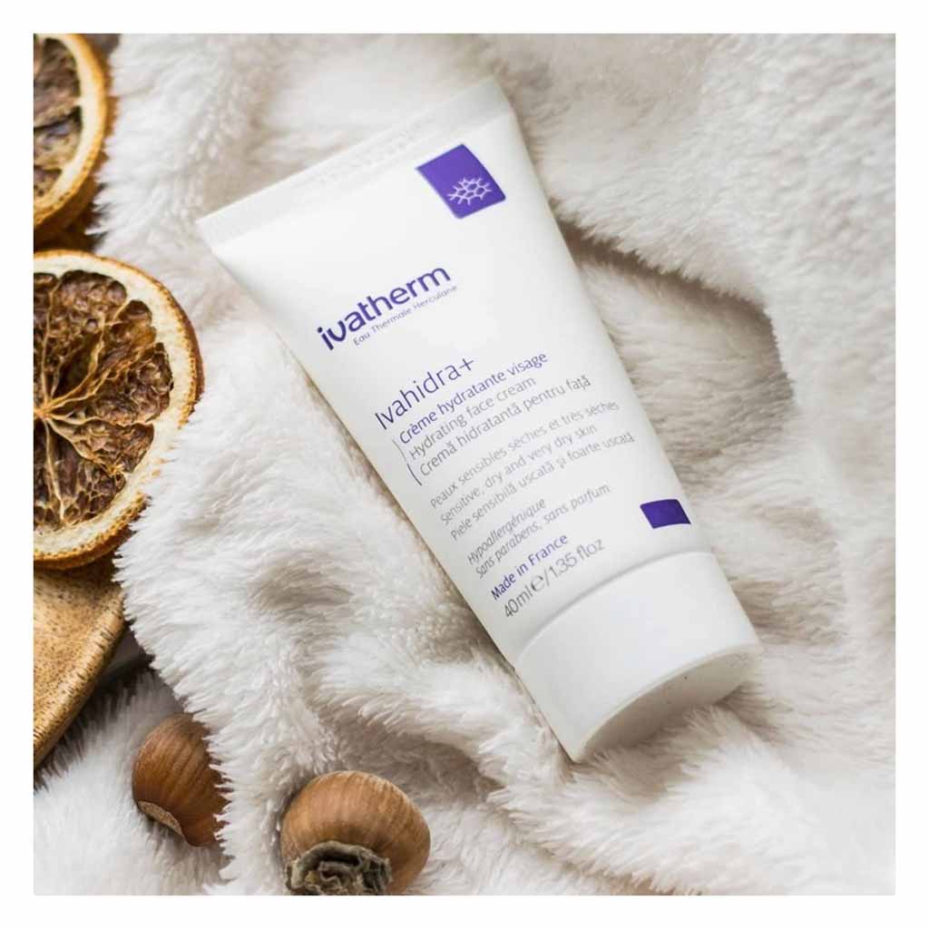 Ivatherm, Ivahydra+ Face Cream, Hydrating Facial Cream for Sensitive Skin, 40ml