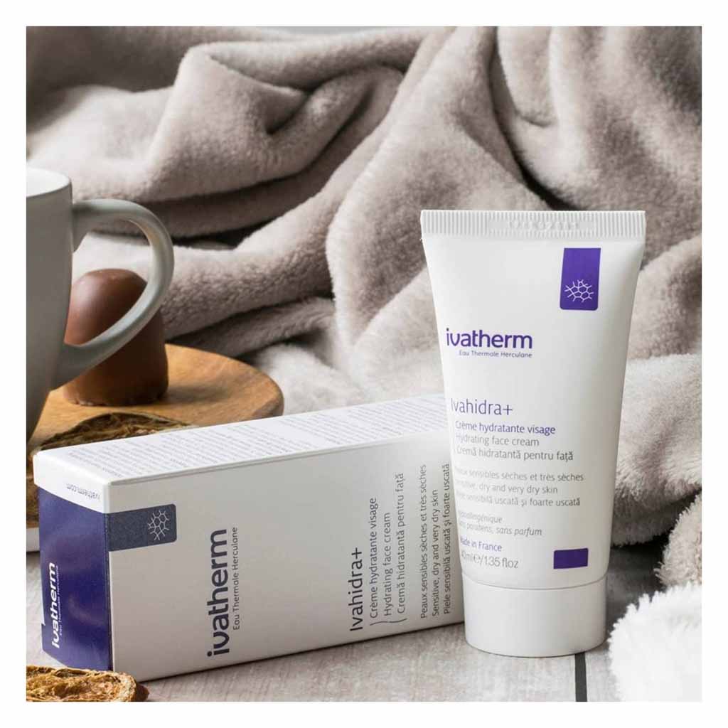 Ivatherm, Ivahydra+ Face Cream, Hydrating Facial Cream for Sensitive Skin, 40ml