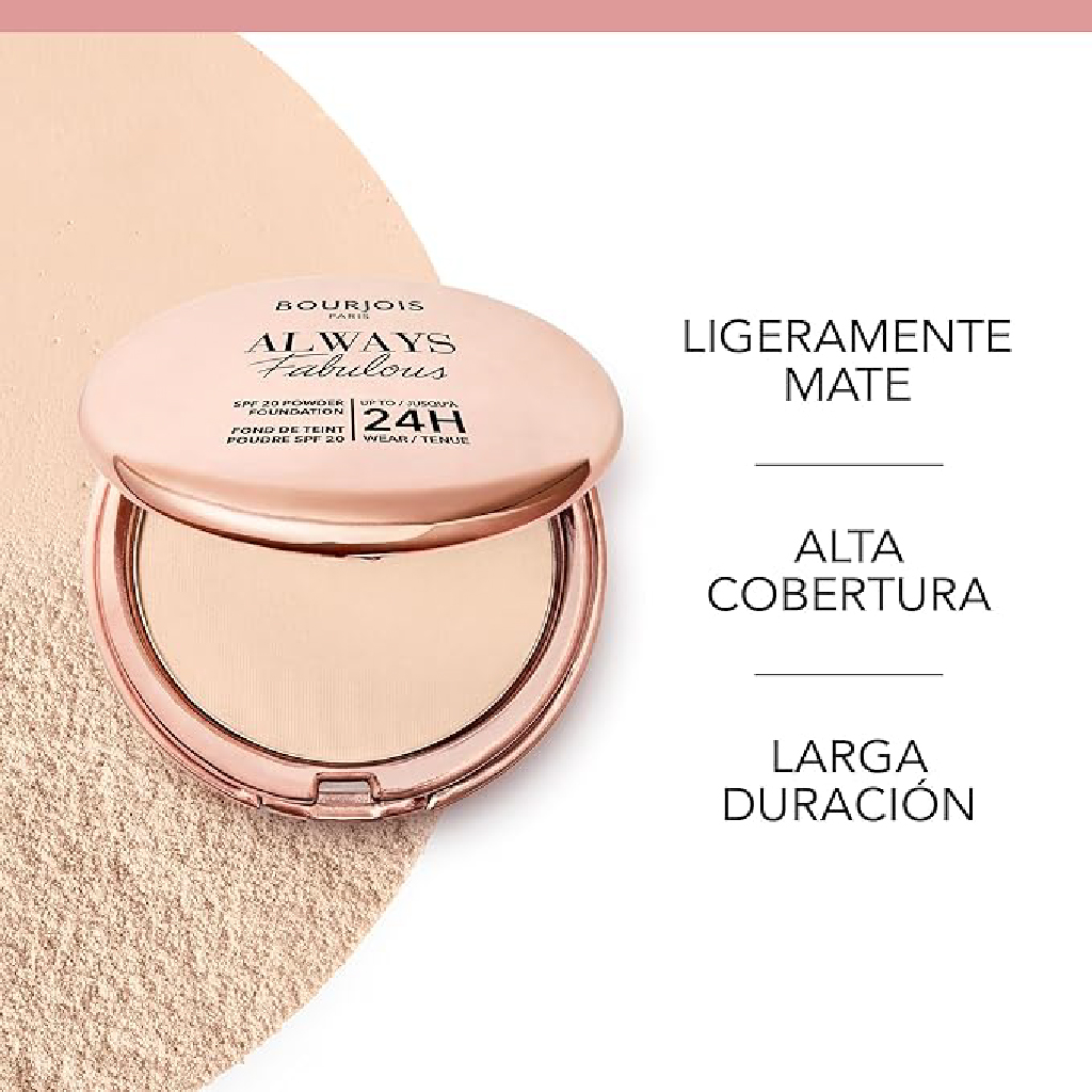 Bourjois, Always Fabulous Compact Powder 100, Lightweight powder for smooth flawless finish