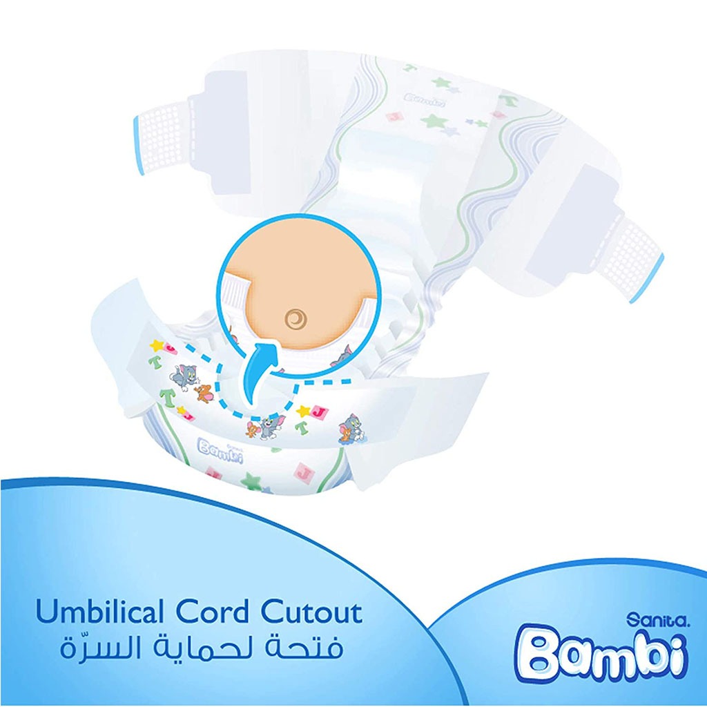 Bambi Newborn Baby Diapers, 19 pcs, Regular Pack