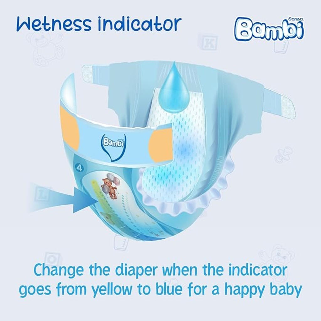 Sanita Bambi, Large baby diapers regular, Comfortable absorbent diapers for active babies