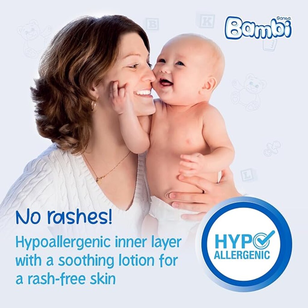 Sanita Bambi, Large baby diapers regular, Comfortable absorbent diapers for active babies