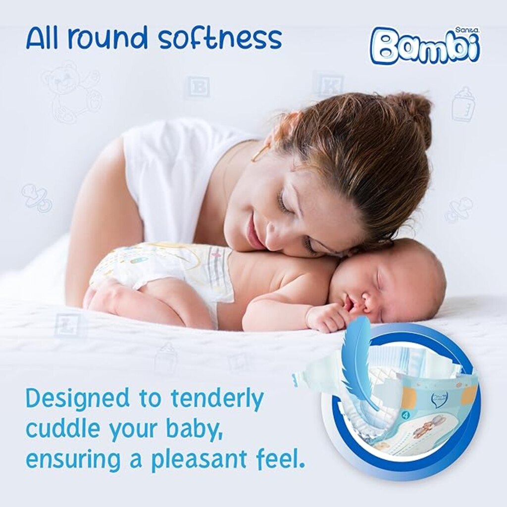 Sanita Bambi, Large baby diapers regular, Comfortable absorbent diapers for active babies