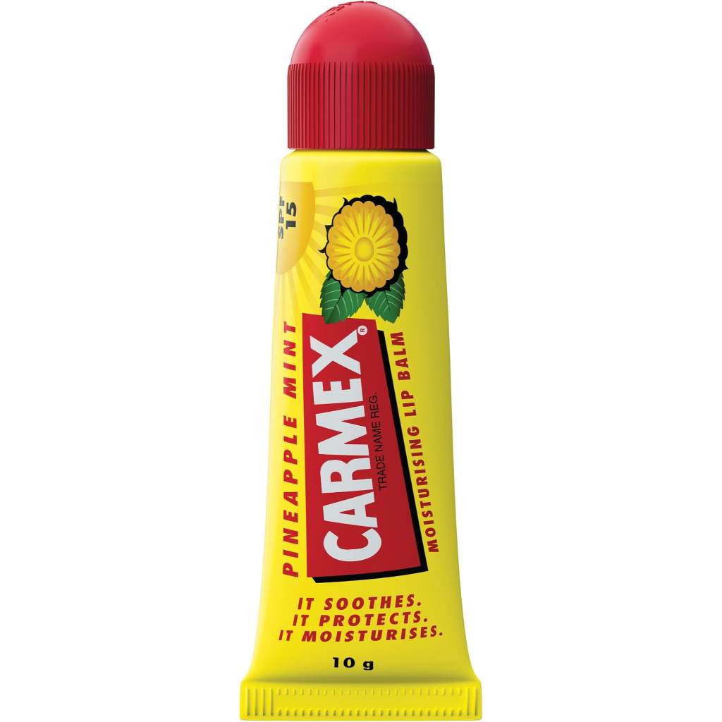 Carmex, Moisturizing Lip Balm Pineapple Mint, Hydrating lip balm with refreshing flavor, 10 g