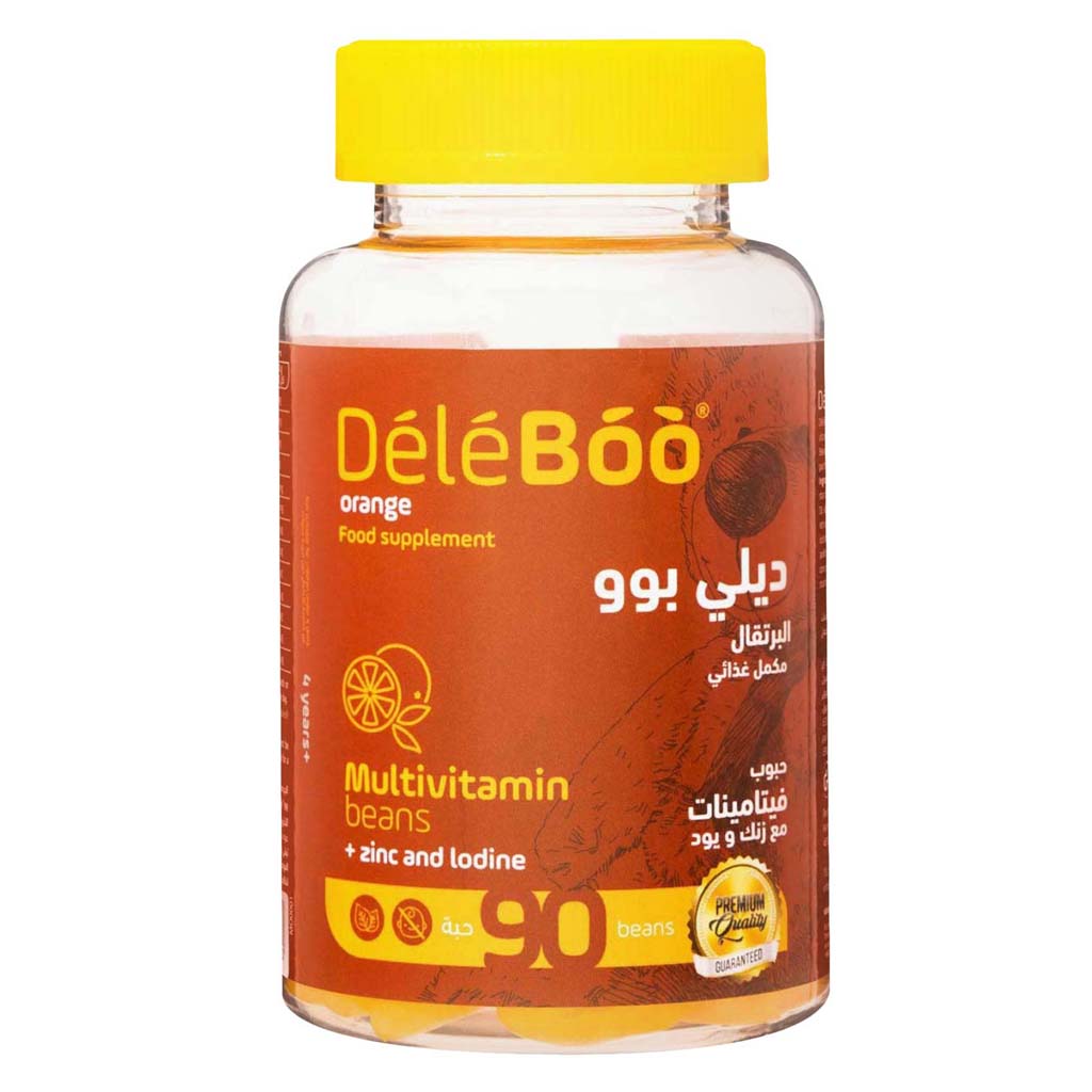 Delibo, Multivitamins Orange Flavor with Zinc & Iodine, Immune support multivitamin tablets, 90 tablets