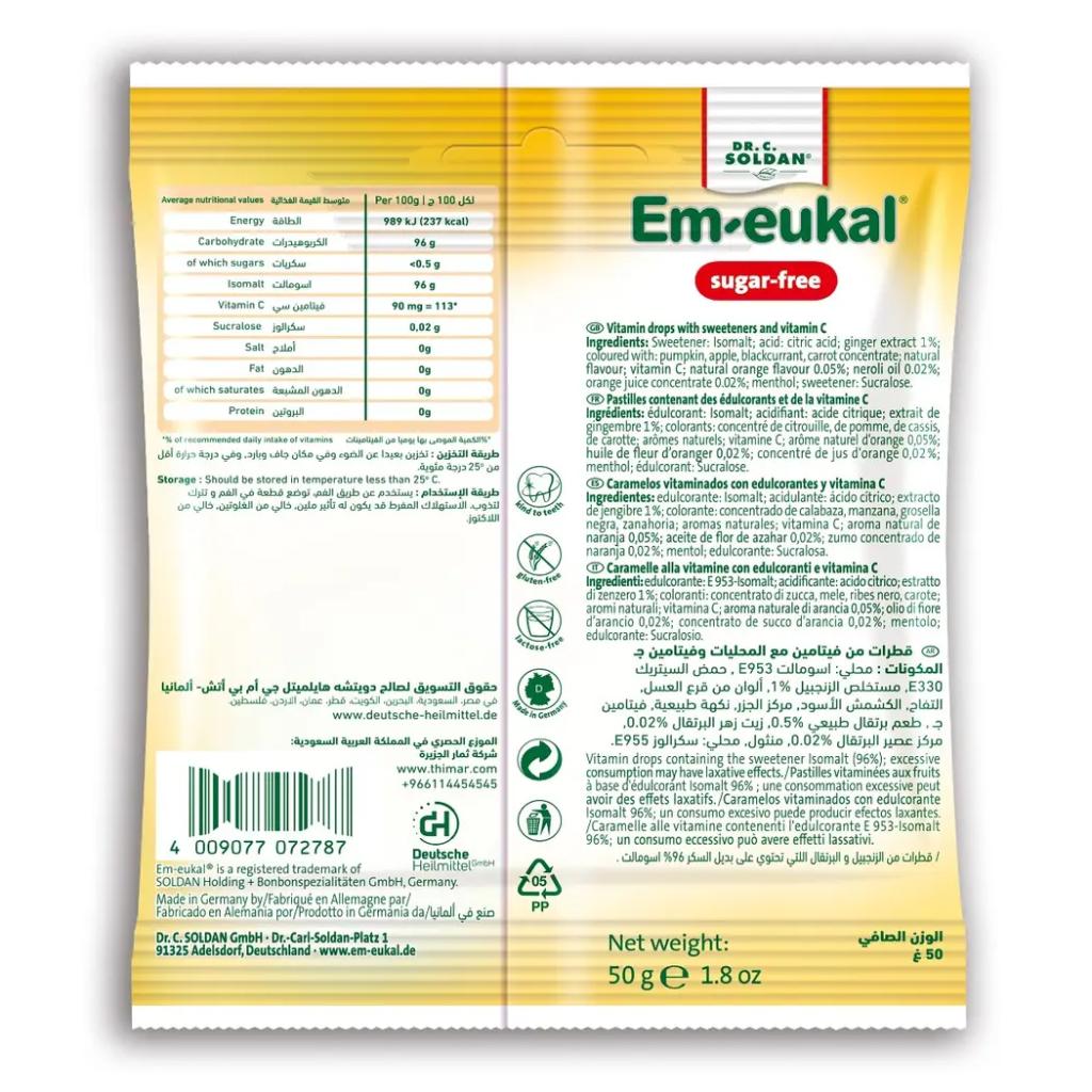 Em-Eukal Lozenges Ginger Orange 50g 