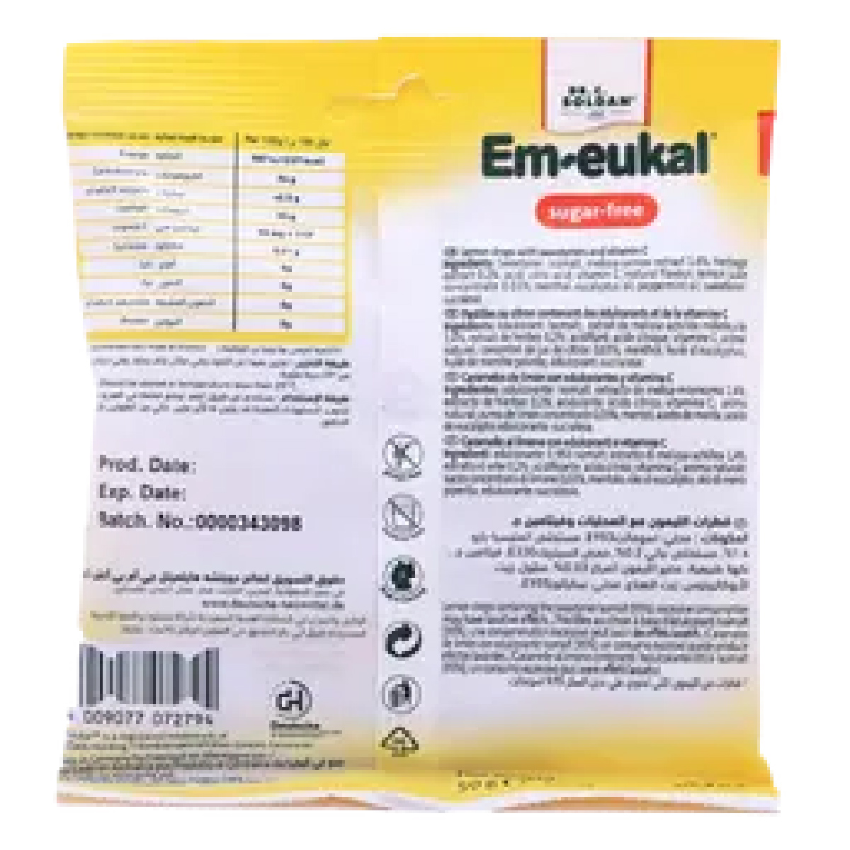Em-Eukal, Lozenges, Soothing lemon flavor for throat relief, 50 g