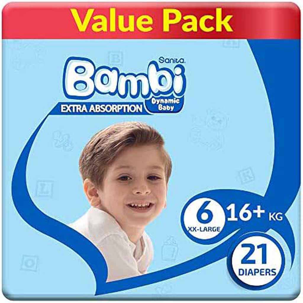 Sanita, Bambi Value Diapers, Absorbent diapers for babies size 13-25 kg