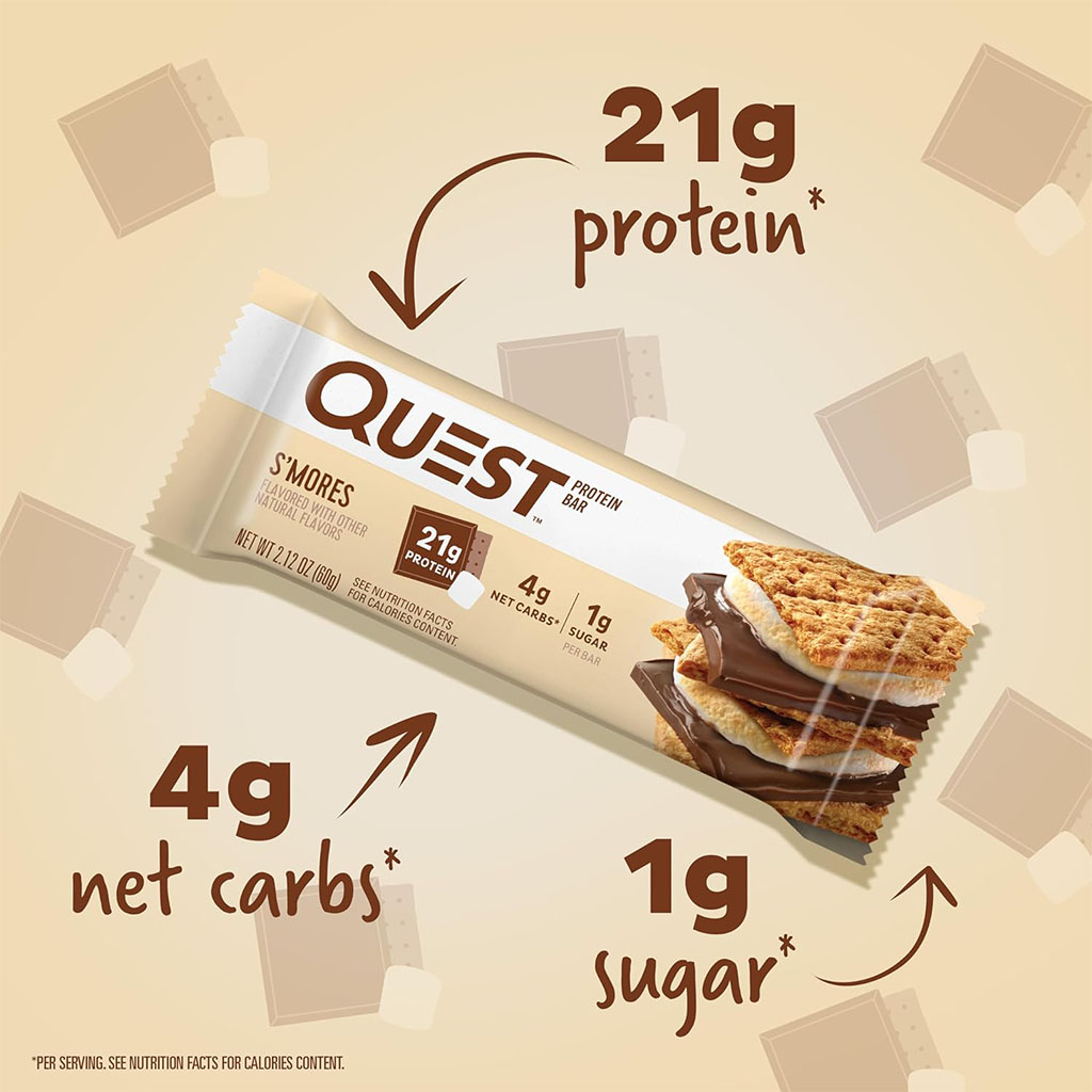 Quest, Protein Bar S'mores, High-protein snack bar, 60 g