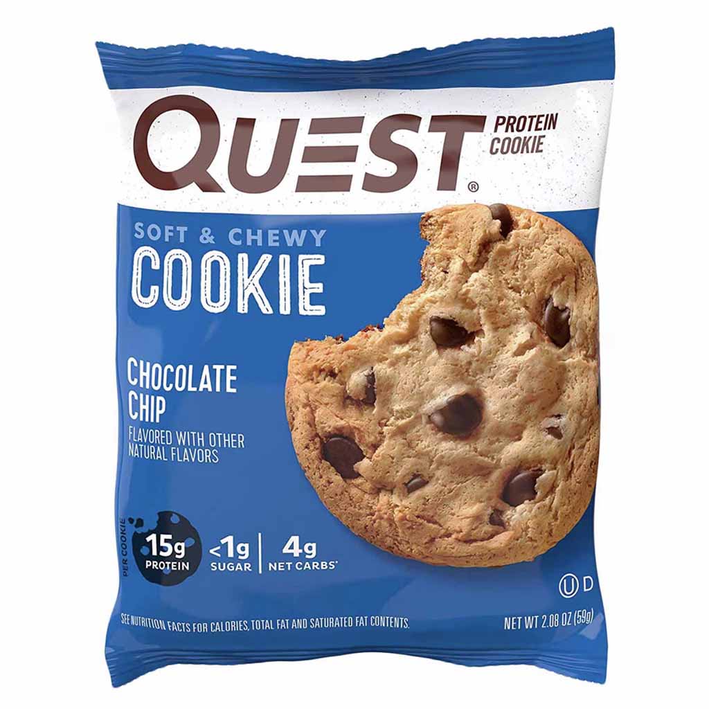 Quest Nutrition, Protein Cookies Chocolate Chip, High protein cookies with chocolate chip flavor, 59 g