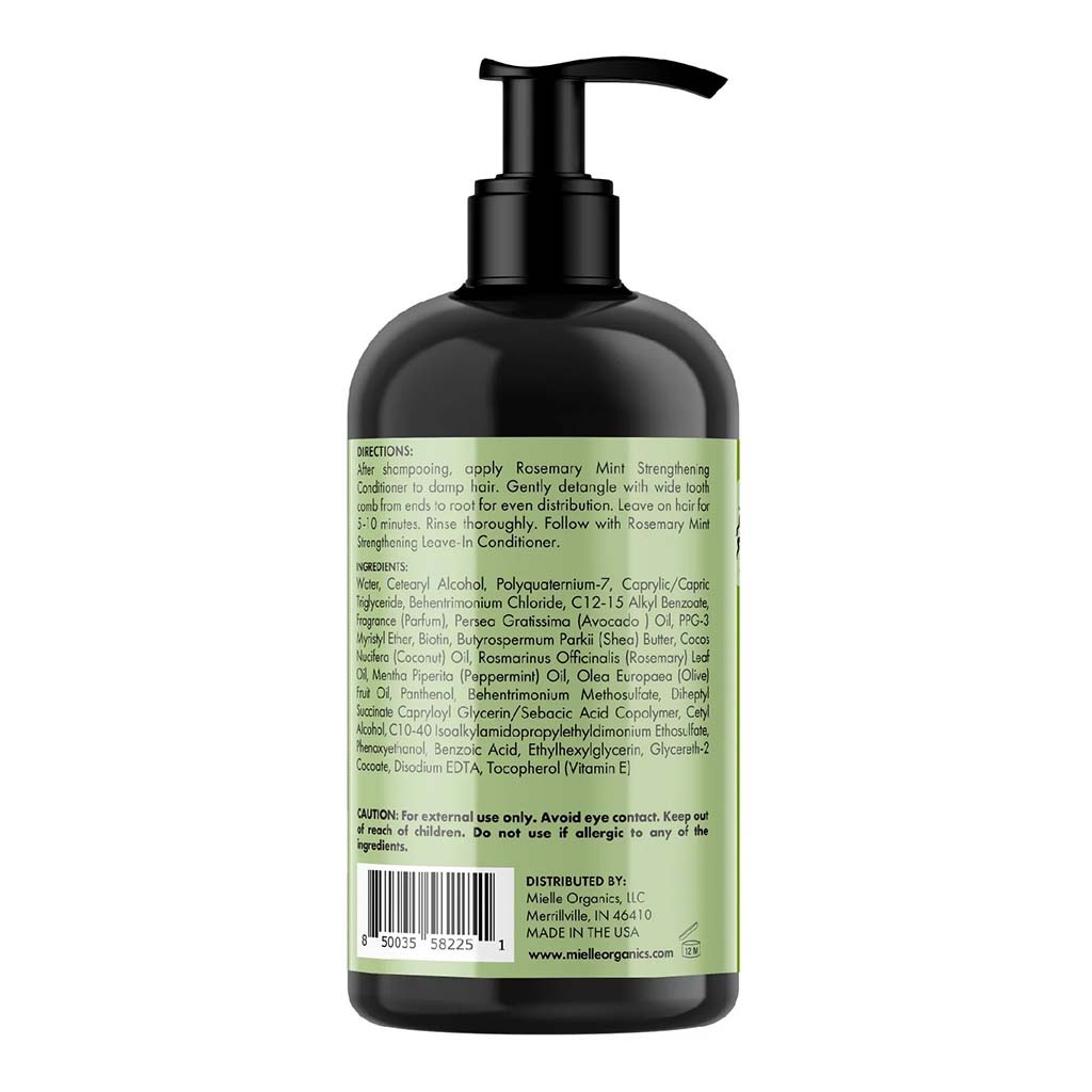 Mielle Organics, Rosemary Mint Strengthening Leave-In Conditioner, Nourishing conditioner for hair strength and shine, 355ml
