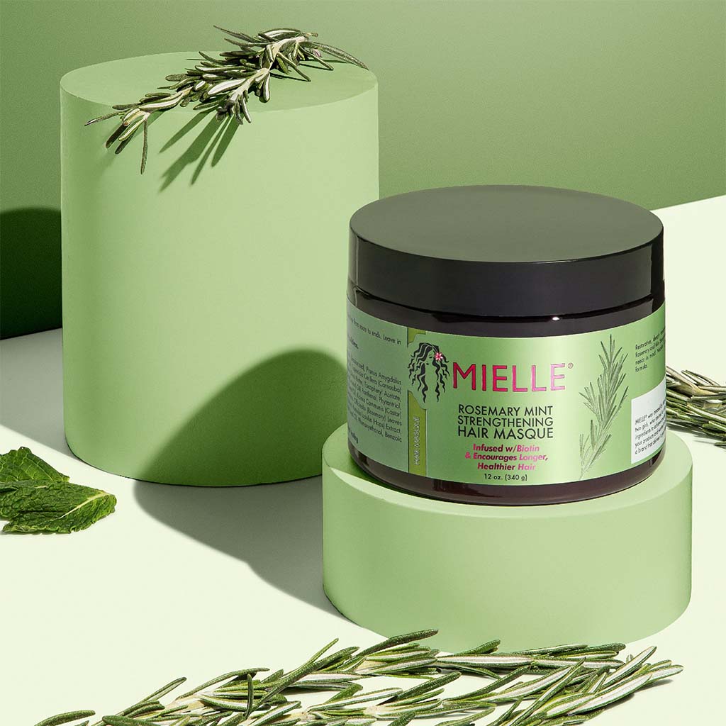 Mielle Organics, Rosemary Mint Strengthening Hair Masque, Deep conditioning treatment for hair repair, 340g