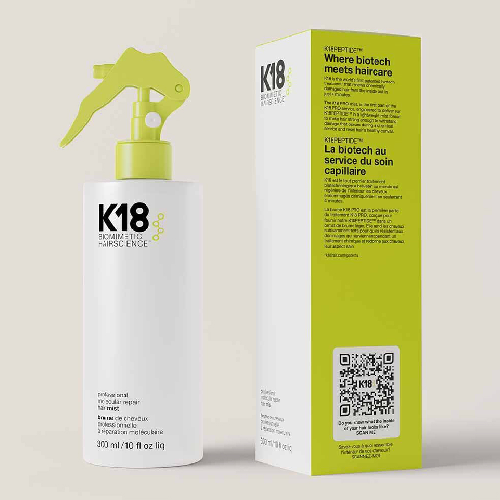 K18 Professional, Molecular Repair Hair Mist, Advanced hair repair mist for damaged hair, 300 ml