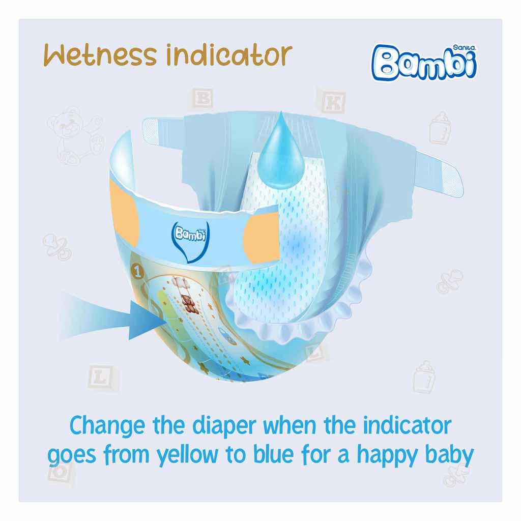 Sanita Bambi, Jumbo Diapers Small Size 2, High absorbency diapers for infants, 136 pieces