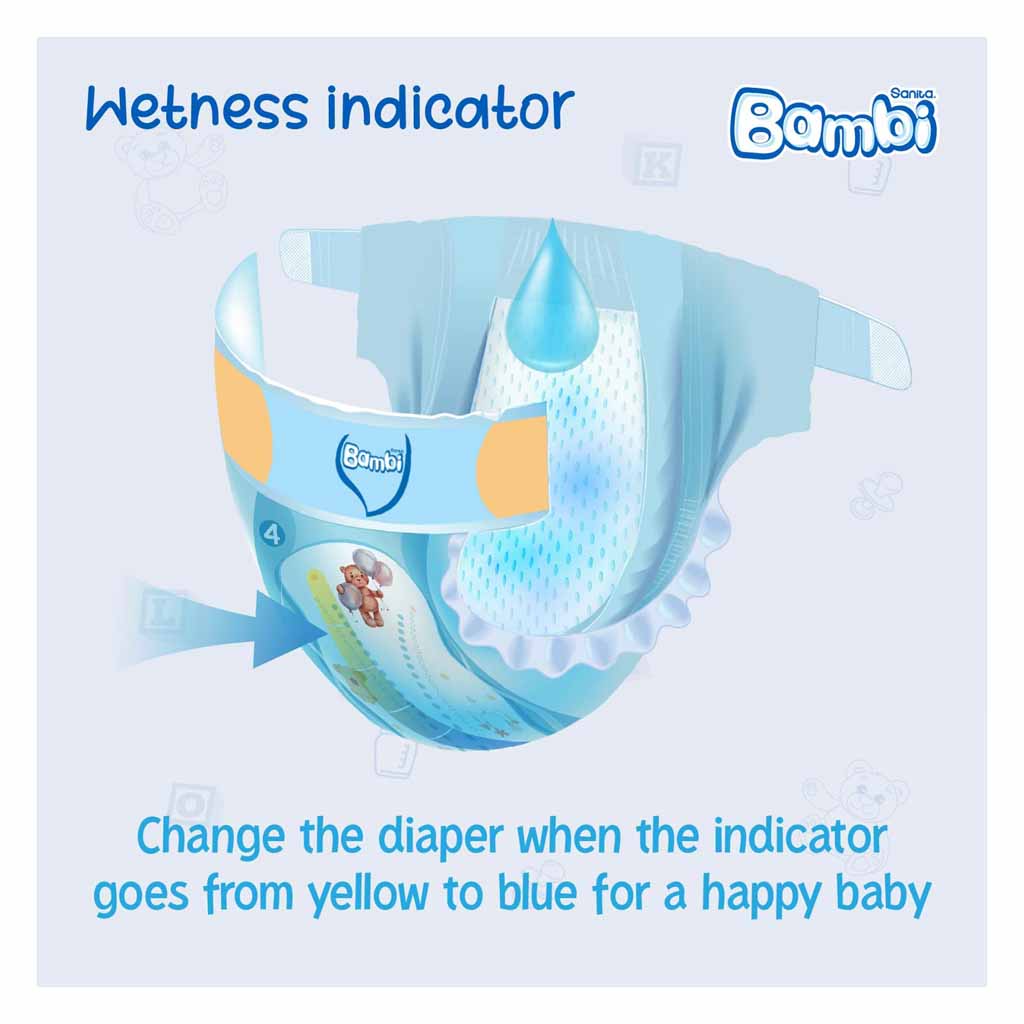Sanita Bambi Diapers Jumbo Box Large Size-4 96 Count 8-, 16 Kg