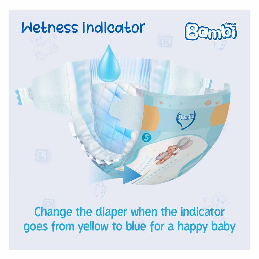 Sanita Bambi Diapers Jumbo Box Xl Size-5 80 Count 12-, 22 Kg