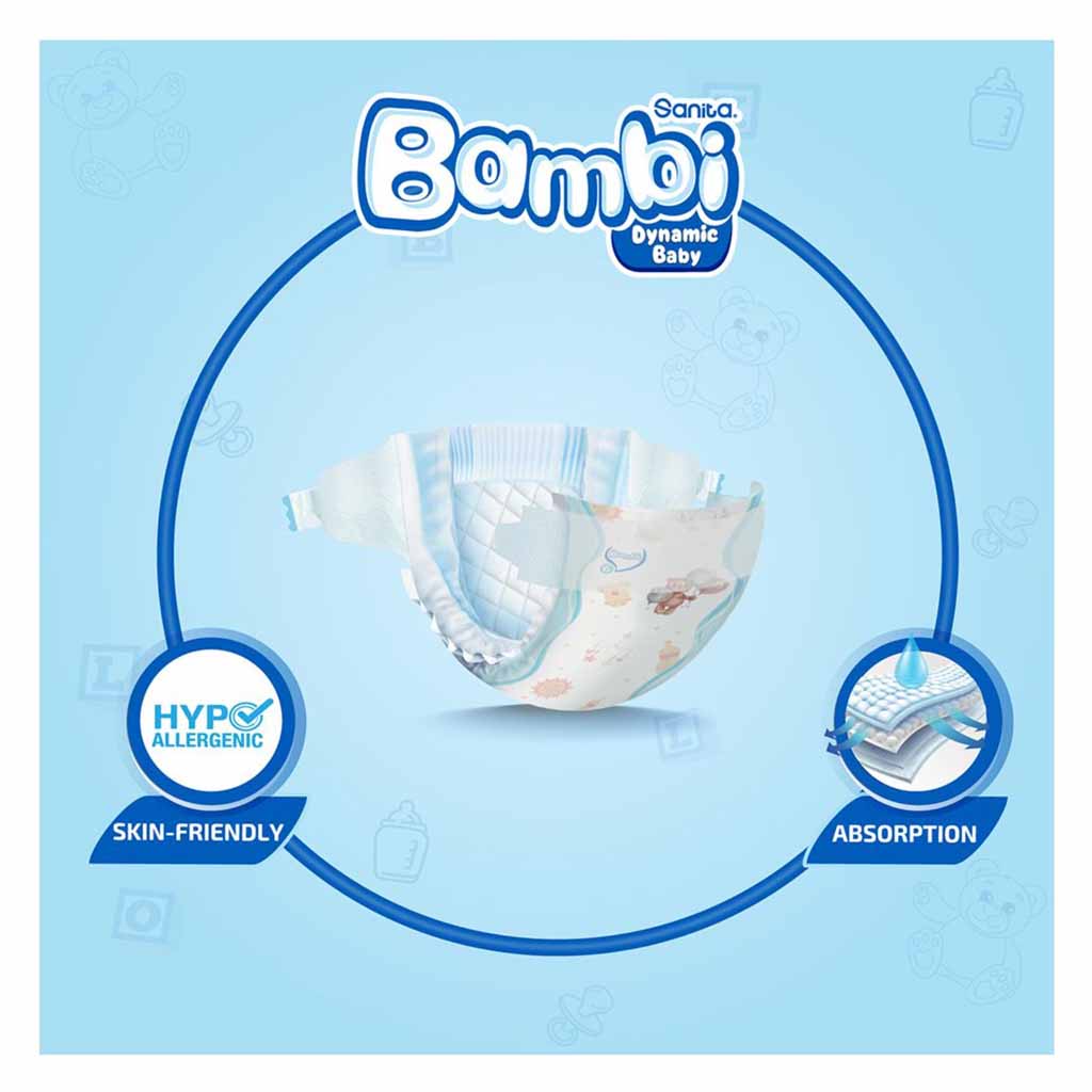 Sanita Bambi, Diapers Super Pack XXL Size 6, Extra absorbent diapers for toddlers up to 16 kg