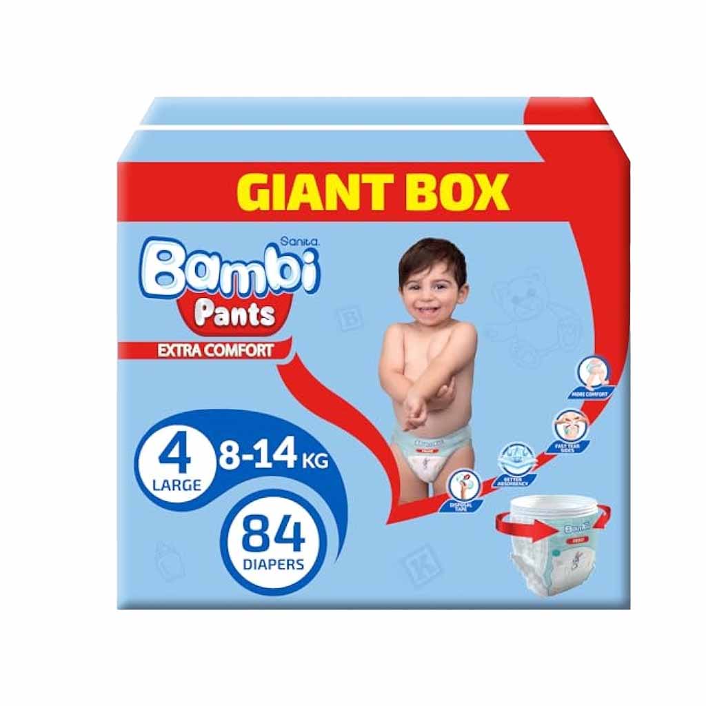 Sanita Bambi Pants Giant Box, , Size 4,  Pack Of 84'S