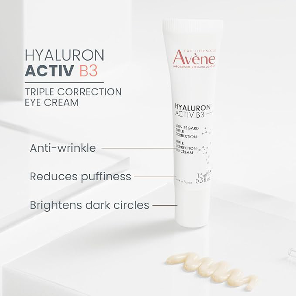 Avene, Hyaluron Activ Eye Cream, Hydrating and anti-aging eye cream for sensitive skin, 15 ml