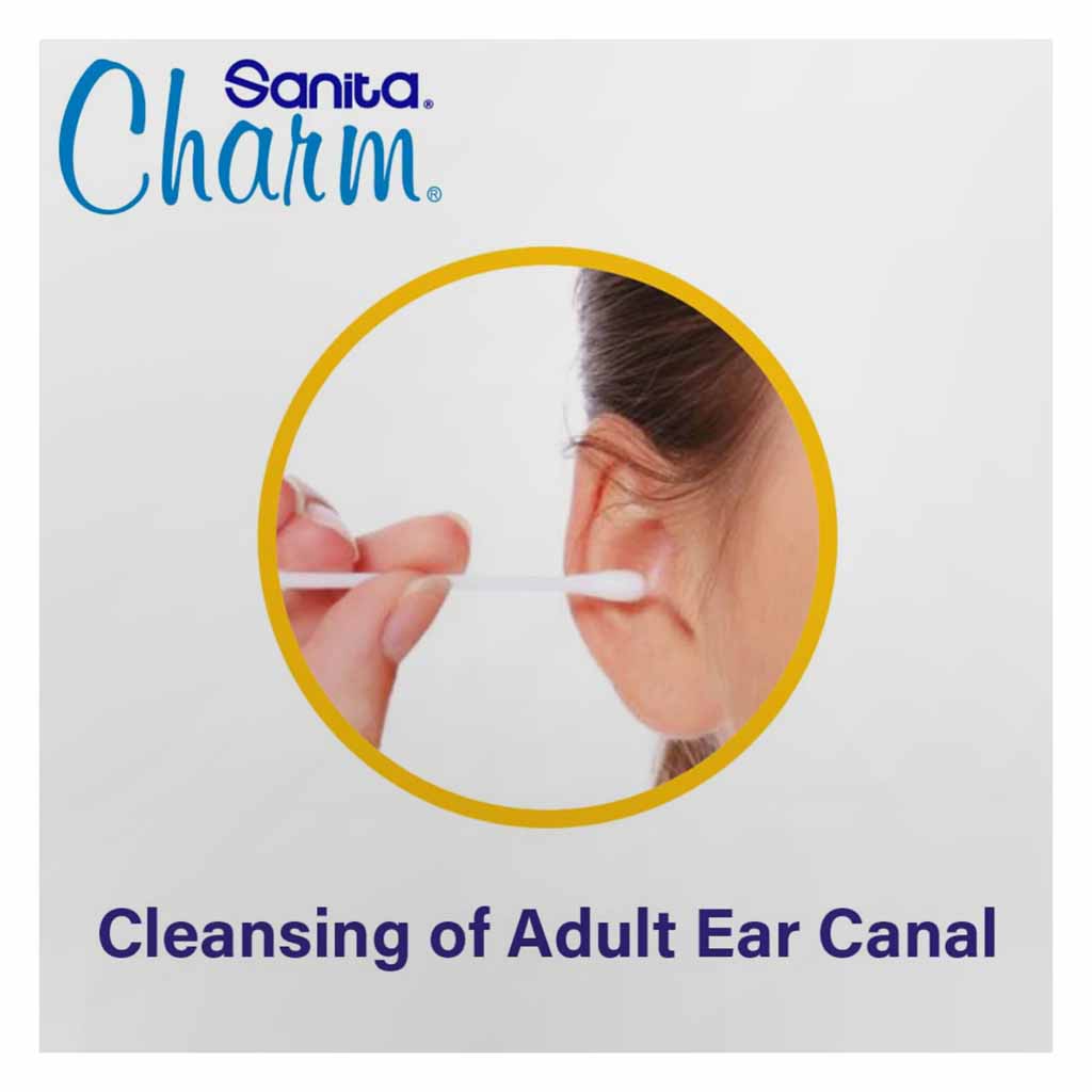 Sanita Charm 100% Cotton Ear Buds 200 Pieces x Pack of 48