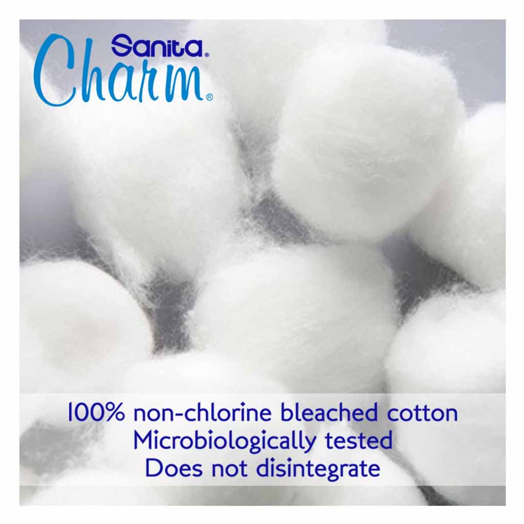 Sanita Charm 100% Cotton Ear Buds 200 Pieces x Pack of 48