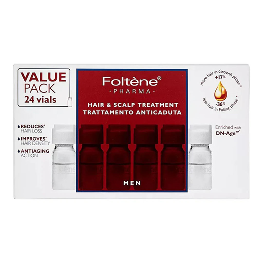Foltene, Hair Loss Ampoules Men, Anti-hair loss scalp treatment, 24 ampoules