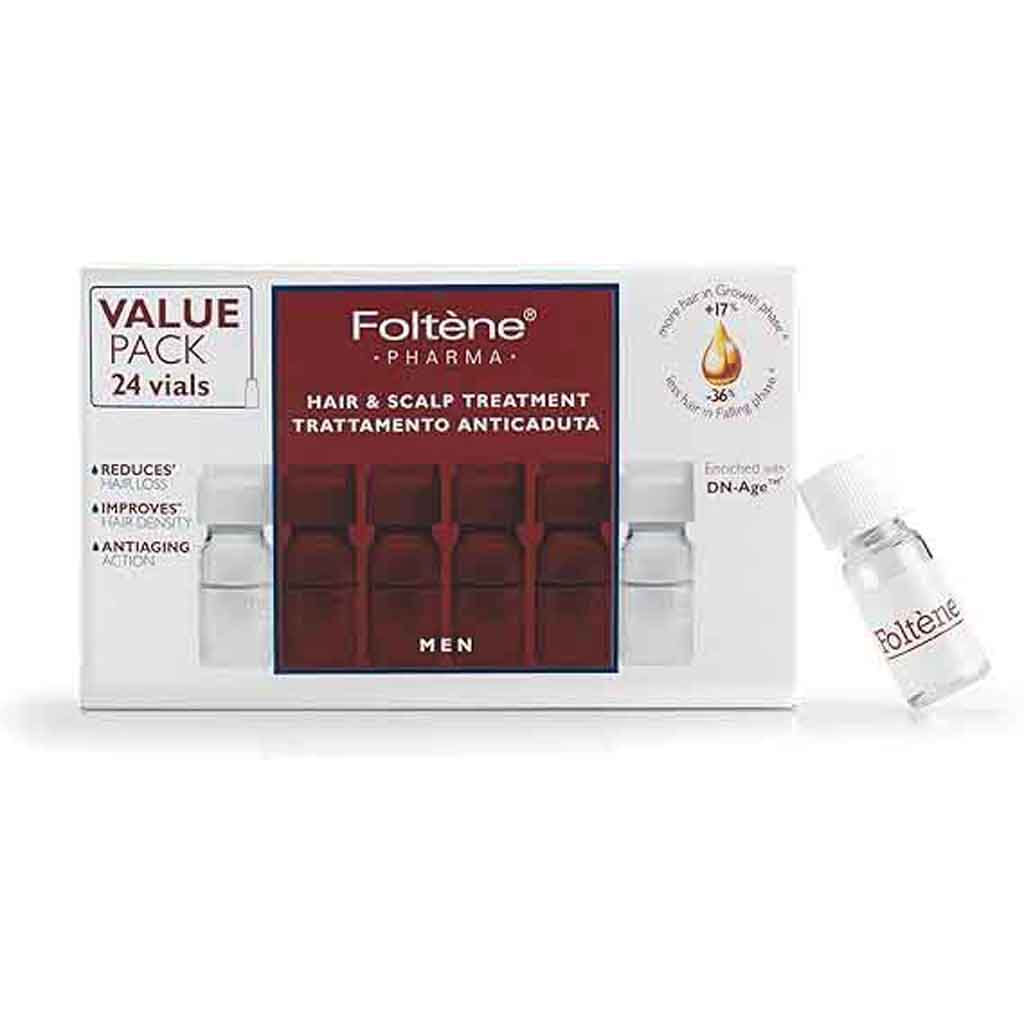 Foltene, Hair Loss Ampoules Men, Anti-hair loss scalp treatment, 24 ampoules