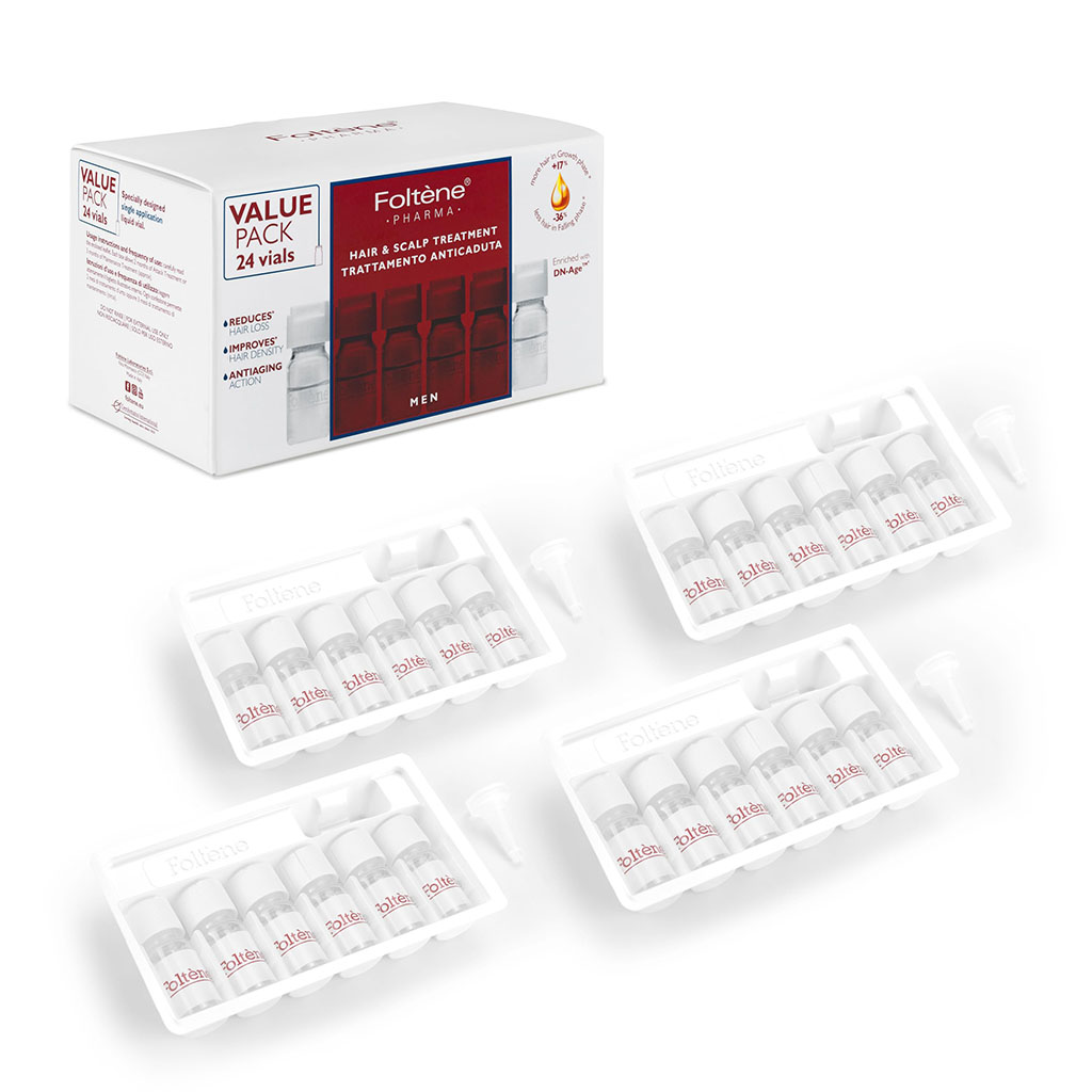 Foltene, Hair Loss Ampoules Men, Anti-hair loss scalp treatment, 24 ampoules