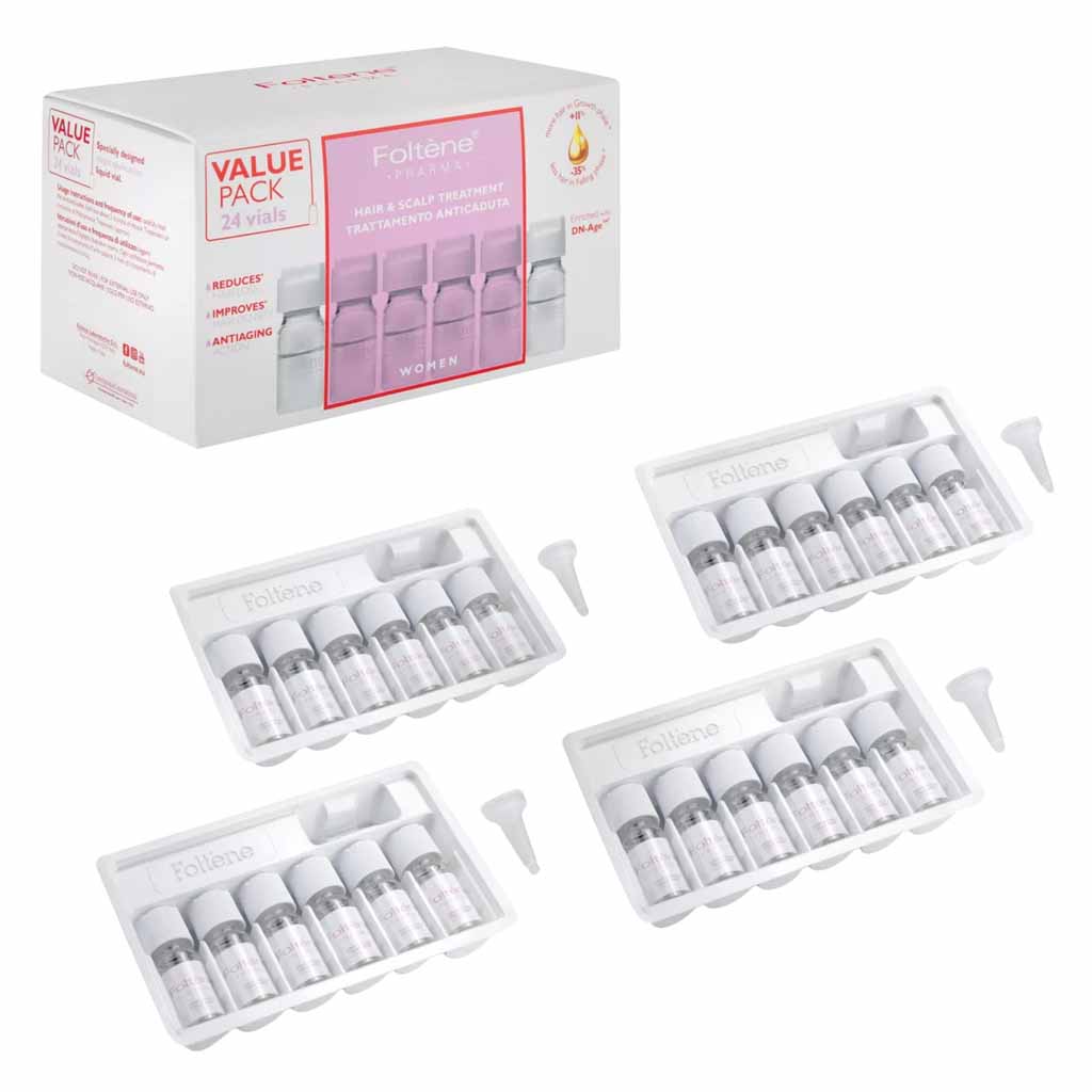 FOLTENE HAIR LOSS TREATMENT AMPOULES FOR WOMEN 24 AMP VALUE PACK KIT