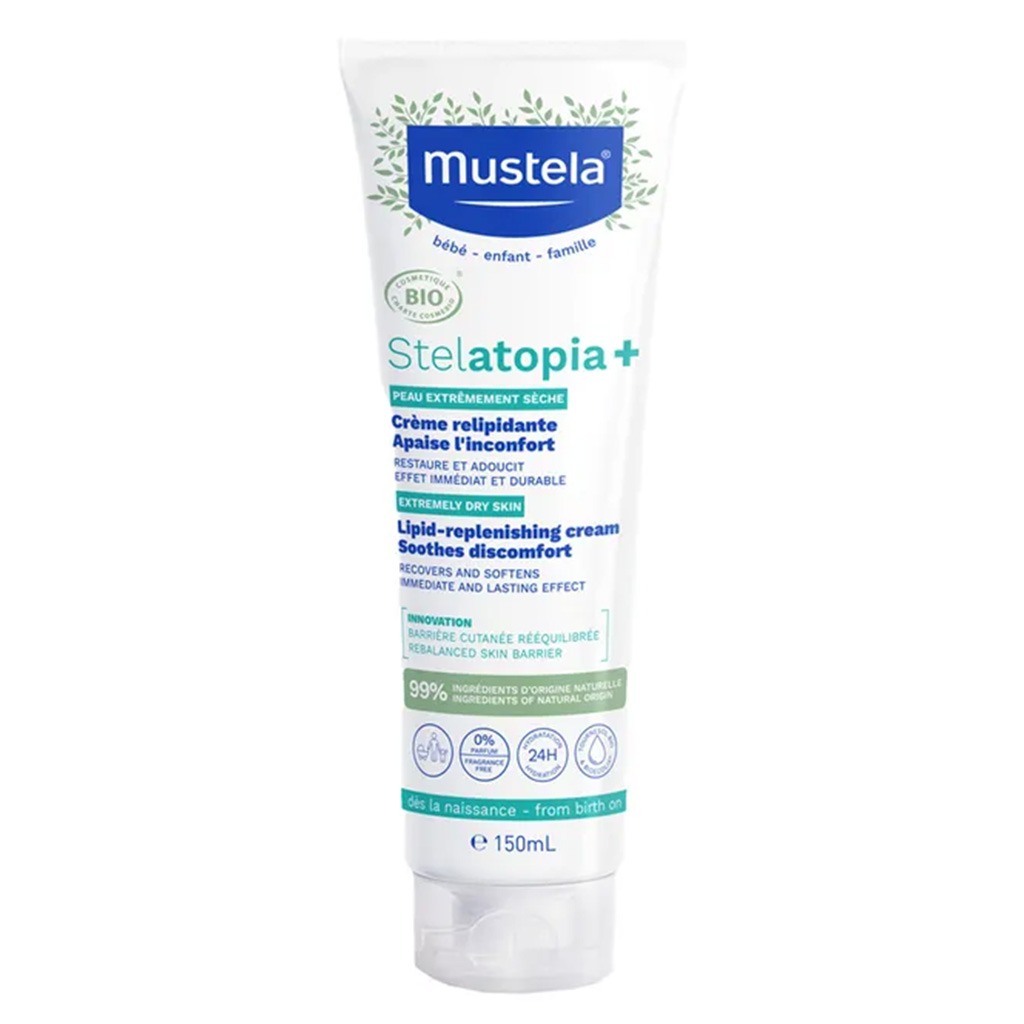 Mustela, Stelatopia Lipid-Replenishing Cream, Cream for very dry and eczema-prone skin, 150ml