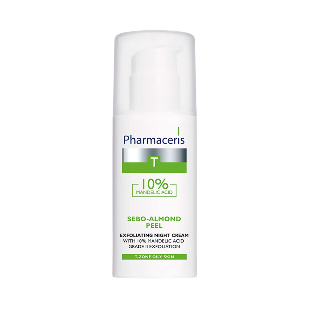 Pharmaceris, T-Zone Sebo-Almond Peel Night Cream, Night cream with 10% almond peel for oily skin, 50ml