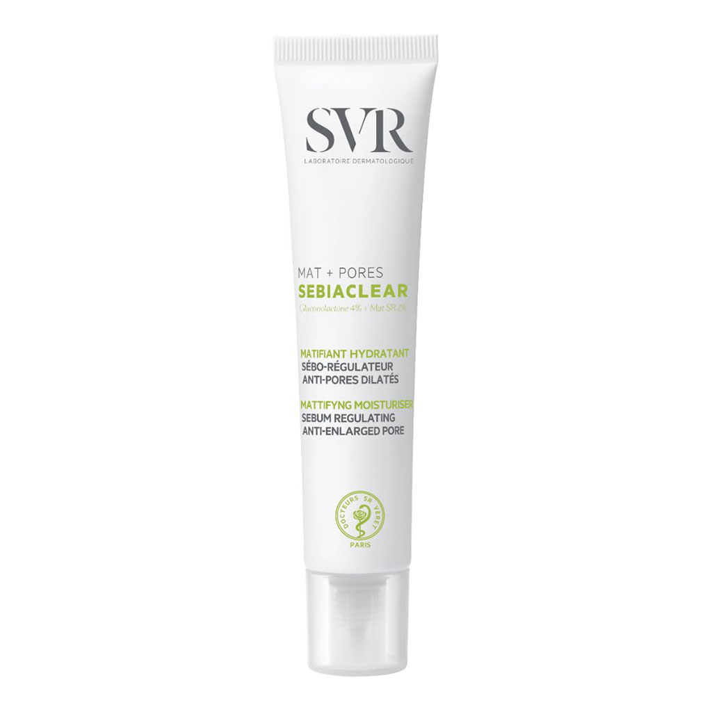 SVR, Sebiaclear Mat Plus Pores Care, Sebum-regulating treatment for matte finish, 40 ml