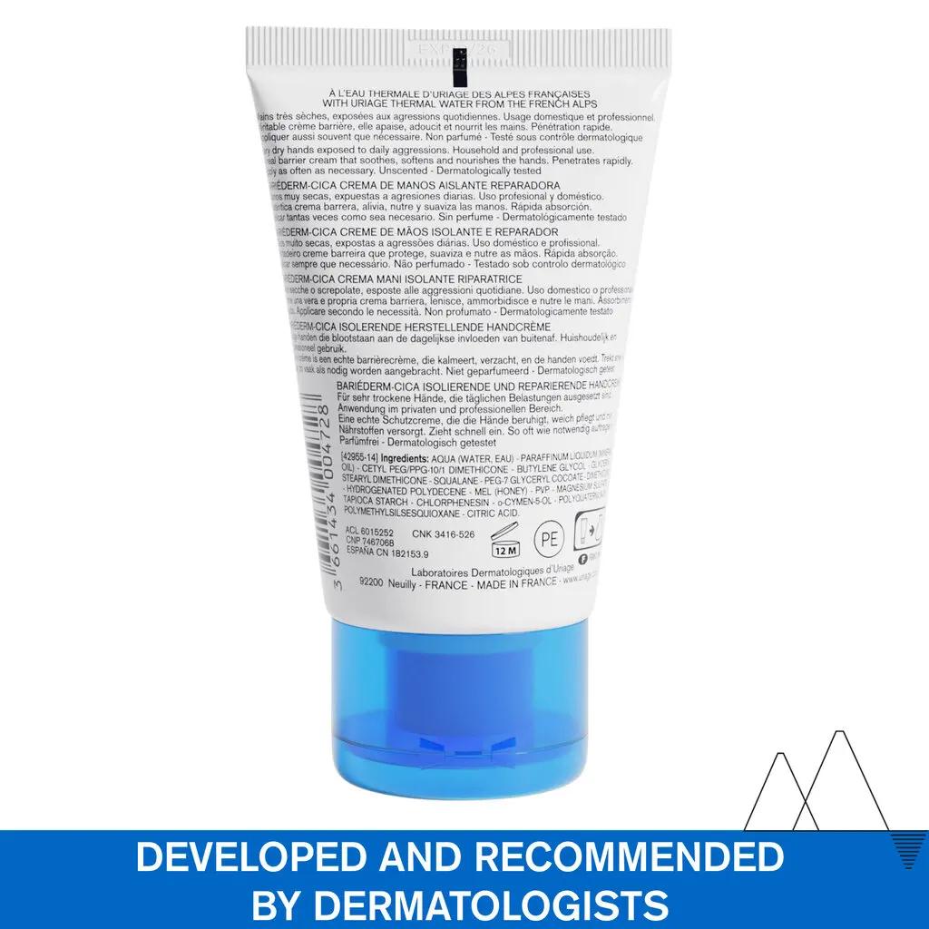 Uriage, Bariederm Cica Hand Cream, Repairing and protective hand cream, 50ml