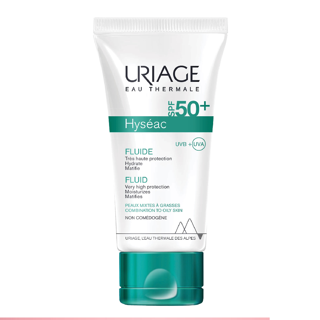 Uriage, Hyseac Fluide, Lightweight oil-free moisturizer with SPF 50+, 50 milliliters